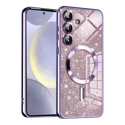 Techsuit Luxury Glitter MagSafe - θήκη για Samsung Galaxy S24 - Μωβ