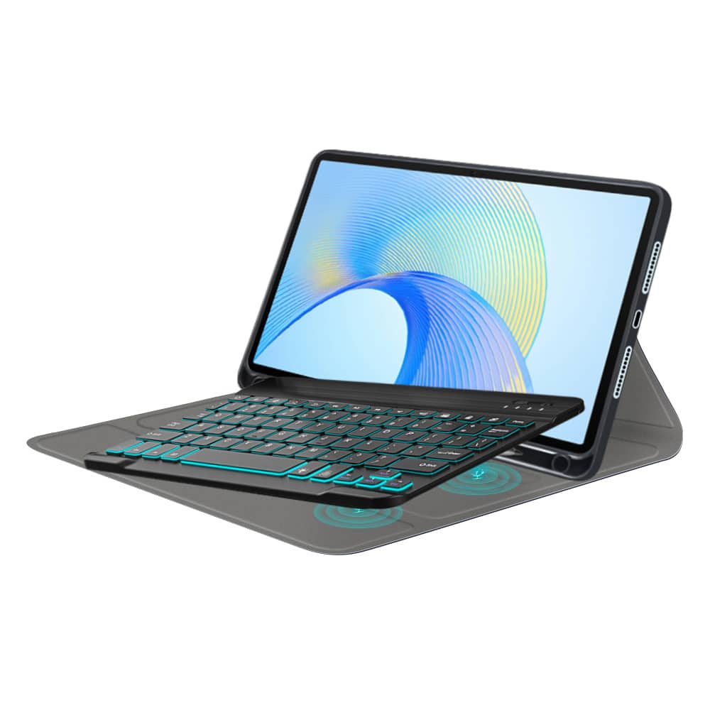 Techsuit - CozyTab Case (with Pencil Holder/RGB Wireless Magnetic Keyboard) - Honor Pad X9 / X8 Pro - Black - Image 2
