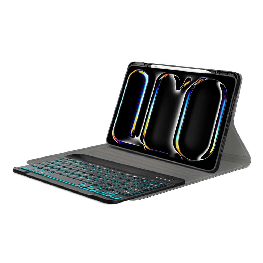 Techsuit - CozyTab Case (with Pencil Holder/RGB Wireless Magnetic Keyboard) - iPad Pro 11 (2024) - Black - Image 6