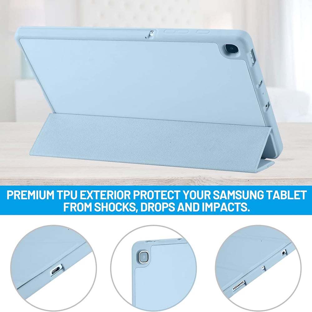 Techsuit - Flex Trifold (με θήκη για stylus) - Samsung Galaxy Tab S6 Lite (2020/2022/2024) - Ουράνιο Μπλε - Image 2