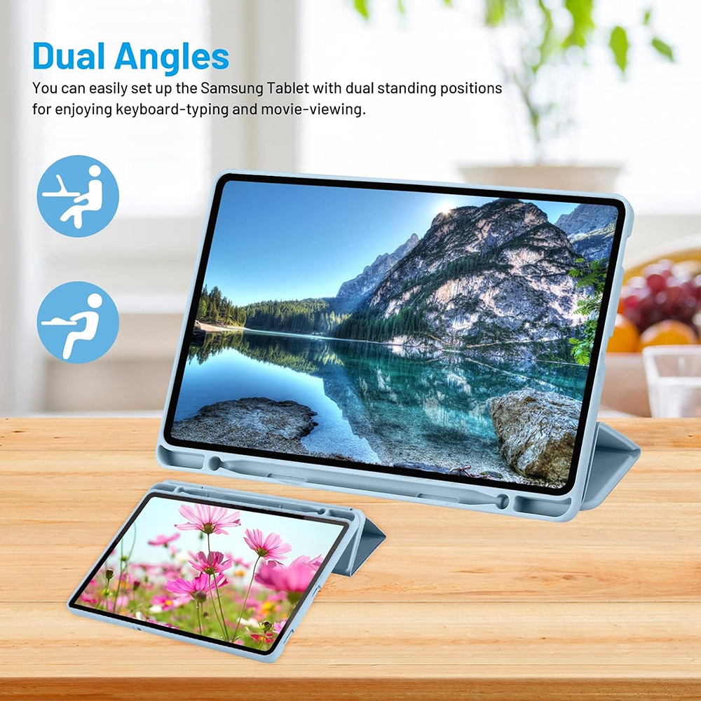 Techsuit - Flex Trifold (με θήκη για stylus) - Samsung Galaxy Tab S6 Lite (2020/2022/2024) - Ουράνιο Μπλε - Image 4