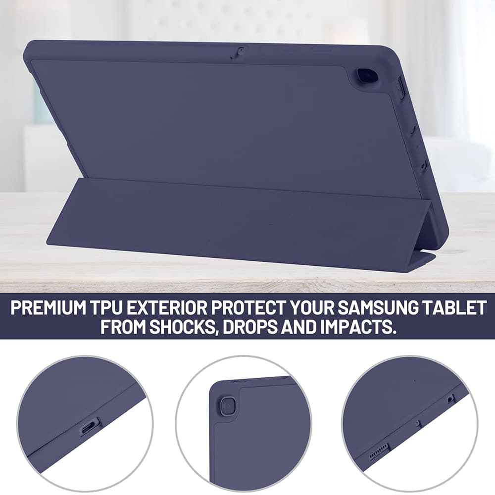 Techsuit - Flex Trifold (με θήκη για stylus) - Samsung Galaxy Tab S6 Lite (2020/2022/2024) - Σκούρο Μπλε - Image 2