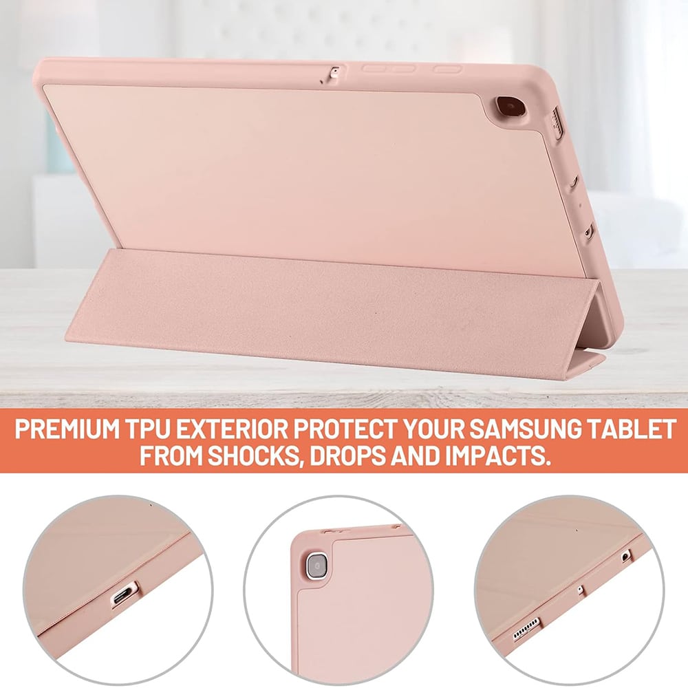 Techsuit - Flex Trifold (με θήκη για stylus) - Samsung Galaxy Tab S6 Lite (2020/2022/2024) - Ροζ - Image 2