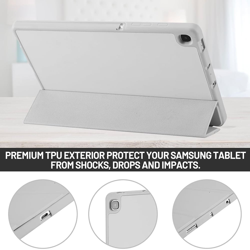 Techsuit - Flex Trifold (με θήκη για stylus) - Samsung Galaxy Tab S6 Lite (2020/2022/2024) - Γκρι - Image 2