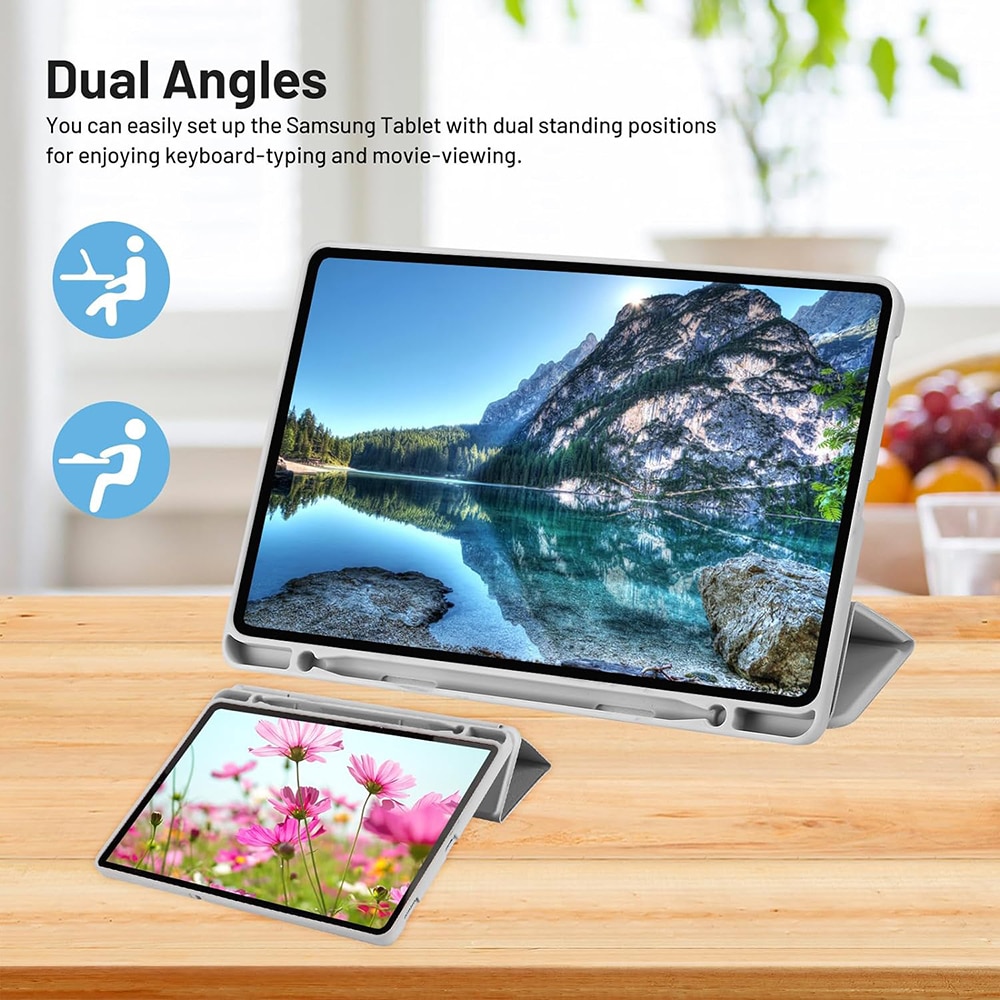 Techsuit - Flex Trifold (με θήκη για stylus) - Samsung Galaxy Tab S6 Lite (2020/2022/2024) - Γκρι - Image 4