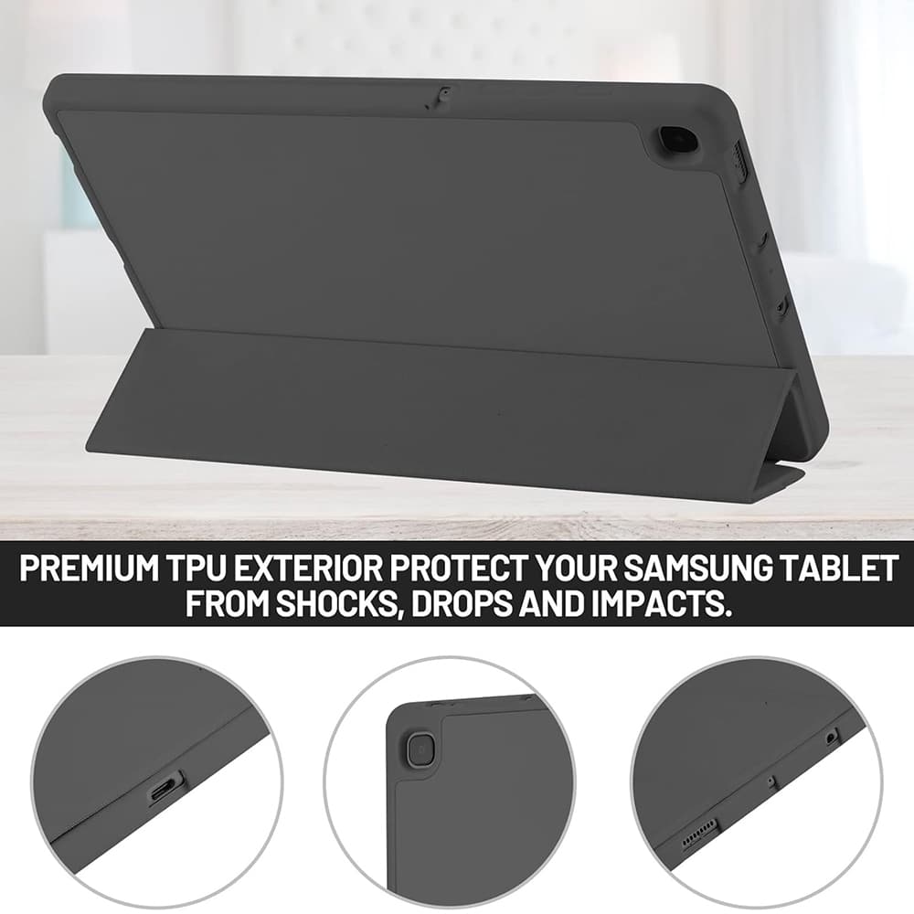 Techsuit - Flex Trifold (with Pencil Holder) - Samsung Galaxy Tab S6 Lite (2020/2022/2024) - Black - Image 2
