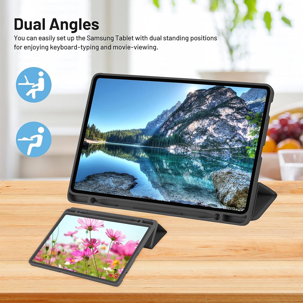 Techsuit - Flex Trifold (with Pencil Holder) - Samsung Galaxy Tab S6 Lite (2020/2022/2024) - Black - Image 4