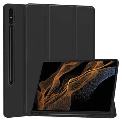 Techsuit - Flex Trifold (με Θήκη για Μολύβι) - Samsung Galaxy Tab S8 Ultra - Μαύρο