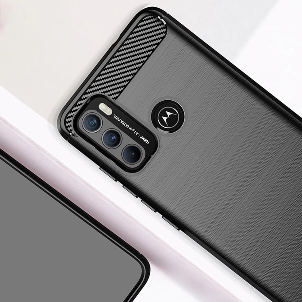 Techsuit Carbon Silicone - θήκη για Motorola Moto G60 - Μαύρο - Image 2