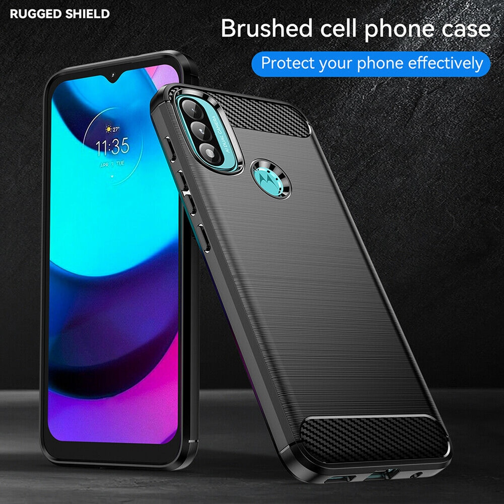 Techsuit Carbon Silicone - θήκη για Motorola Moto E20 - Μαύρο - Image 2