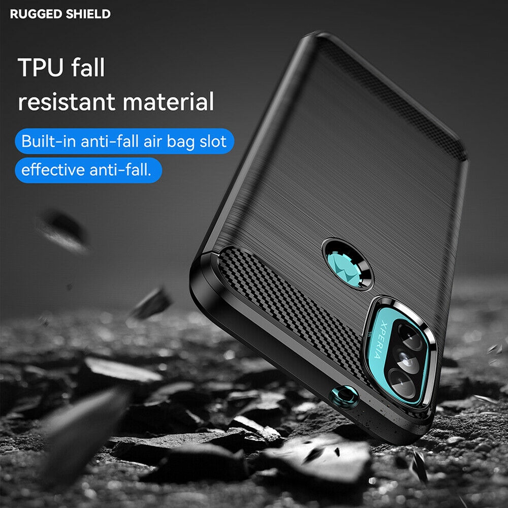 Techsuit Carbon Silicone - θήκη για Motorola Moto E20 - Μαύρο - Image 3