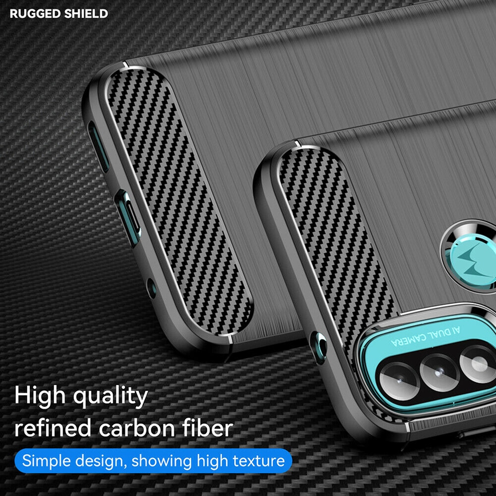 Techsuit Carbon Silicone - θήκη για Motorola Moto E20 - Μαύρο - Image 5