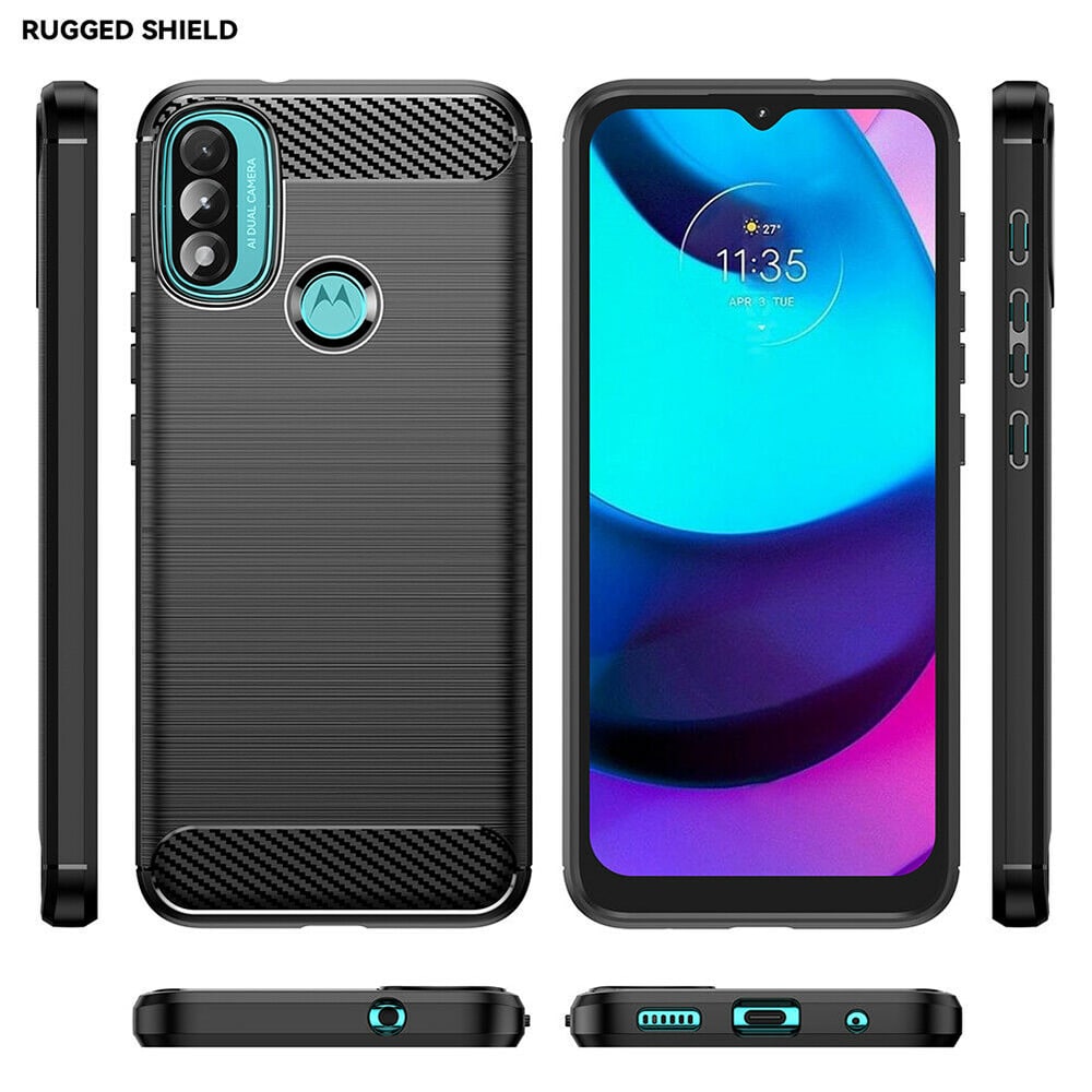 Techsuit Carbon Silicone - θήκη για Motorola Moto E20 - Μαύρο - Image 6
