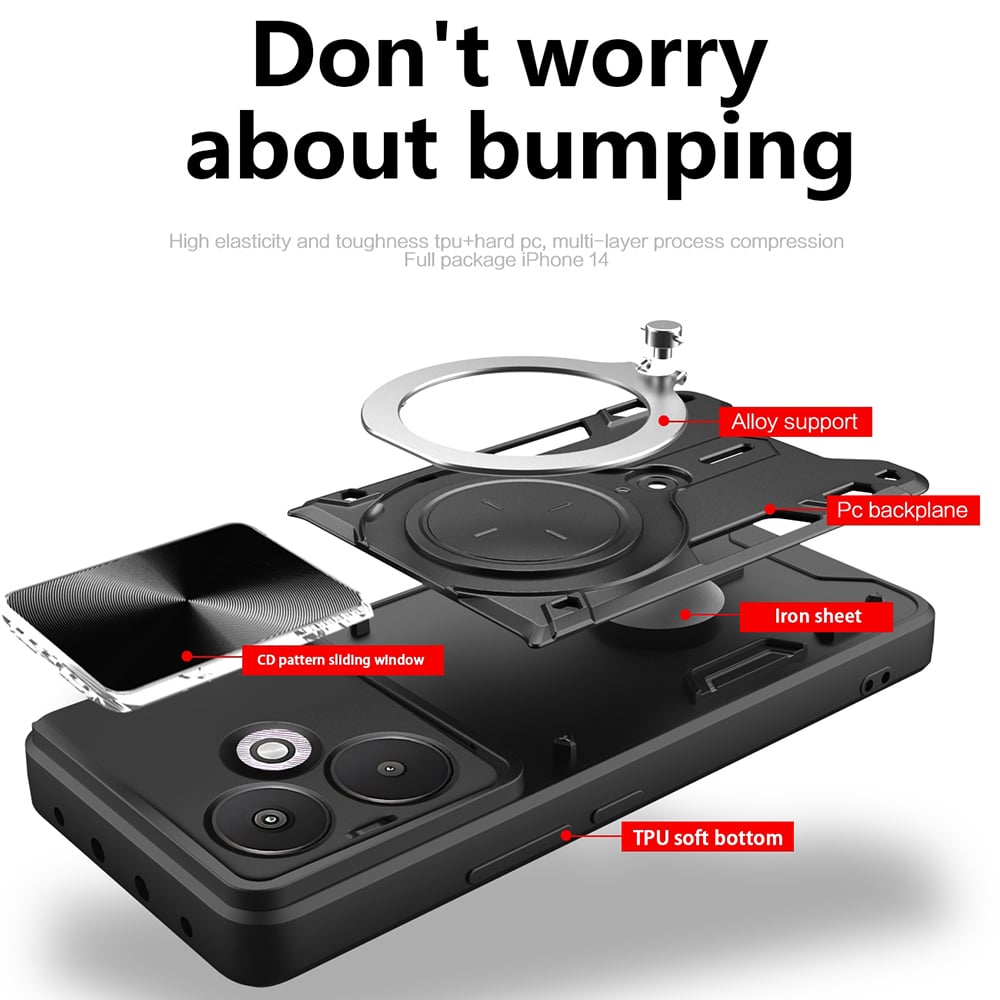 Techsuit CamGuard Pro - θήκη για Xiaomi Redmi 13C 5G - Ροζ - Image 4
