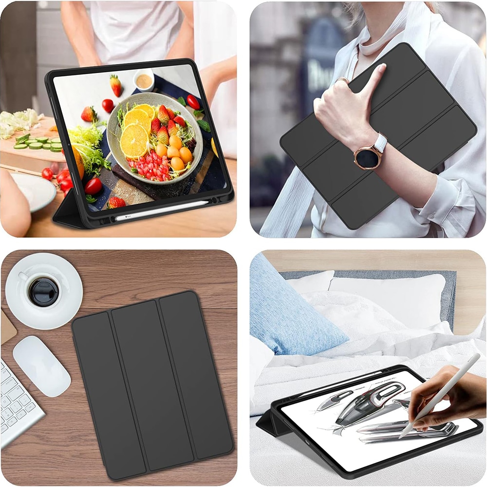 Techsuit - Flex Trifold (with Pencil Holder) - iPad Pro 12.9 (2018/2020/2021/2022) - Black - Image 4