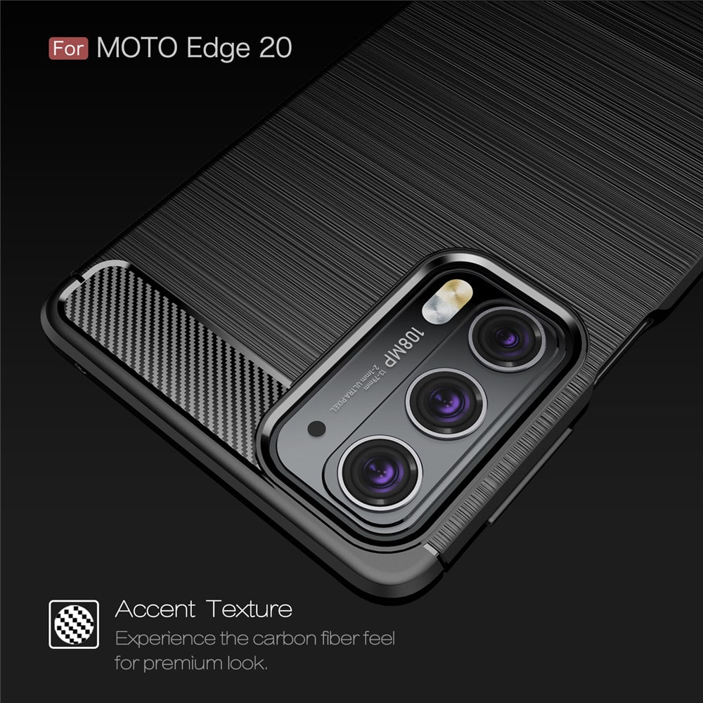 Techsuit Carbon Silicone - θήκη για Motorola Edge 20 - Μαύρο - Image 2