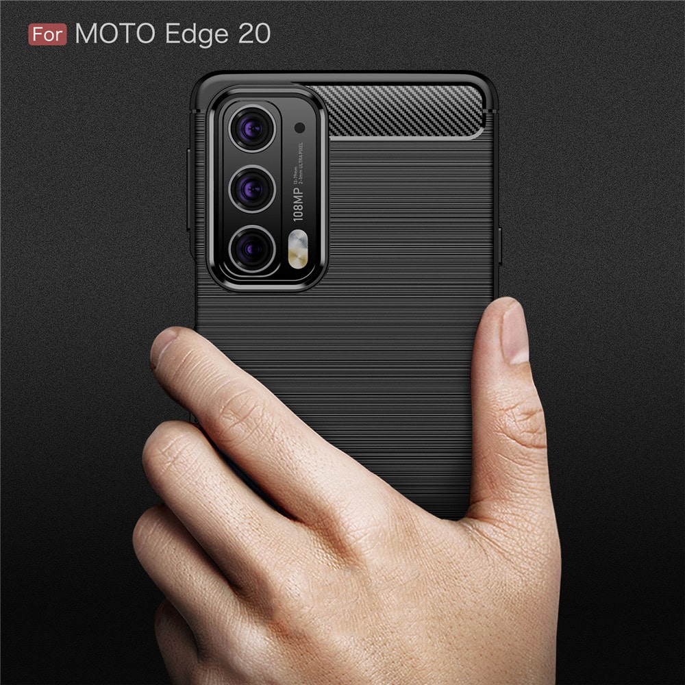 Techsuit Carbon Silicone - θήκη για Motorola Edge 20 - Μαύρο - Image 3