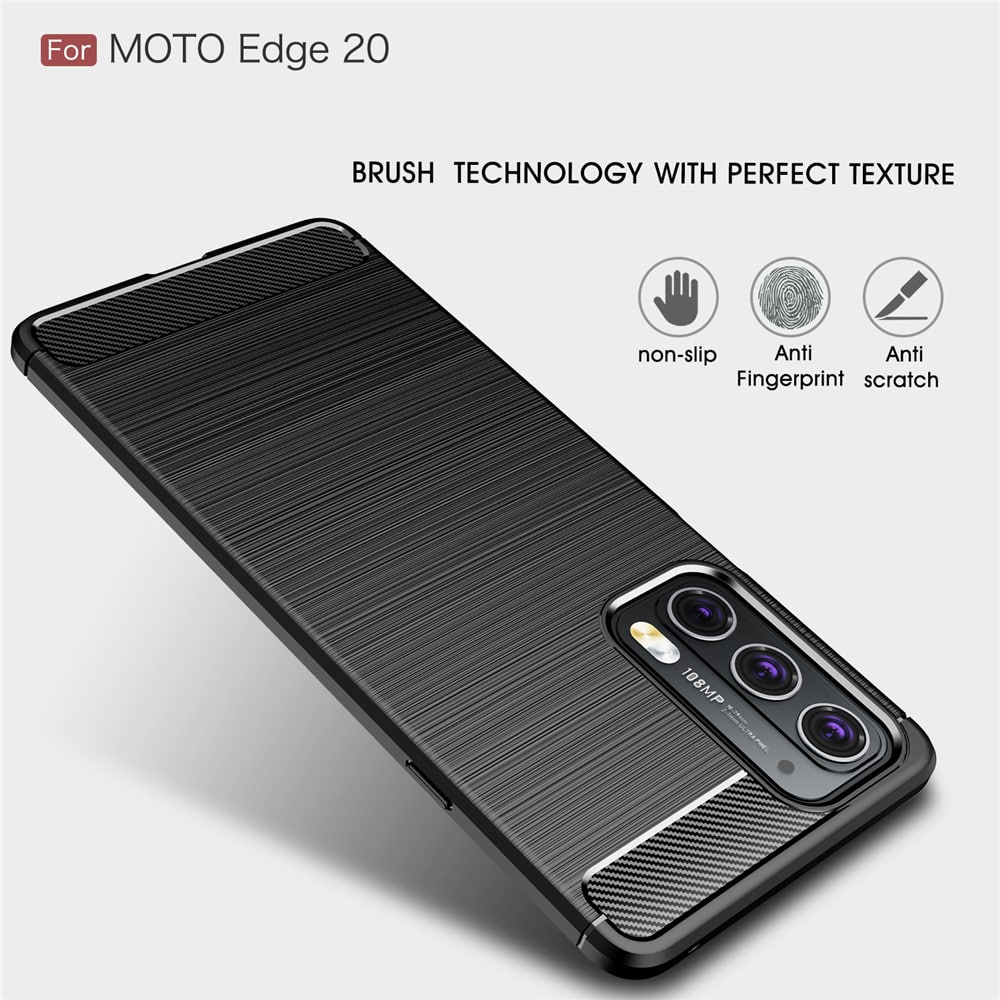 Techsuit Carbon Silicone - θήκη για Motorola Edge 20 - Μαύρο - Image 5