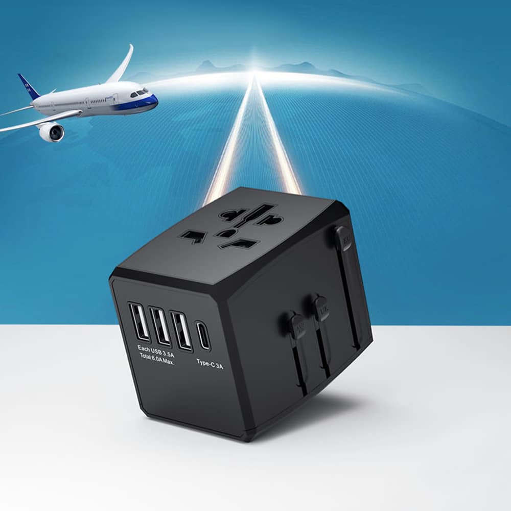 Techsuit - Προσαρμογέας Ταξιδιού (HHT904) - PD30W, 3 x USB, Type-C, EU, UK, AUS, US - Λευκό - Image 3