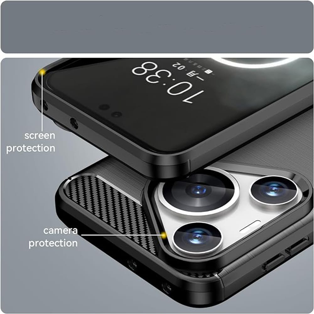 Techsuit Carbon Silicone - θήκη για Huawei Pura 70 - Μαύρο - Image 4