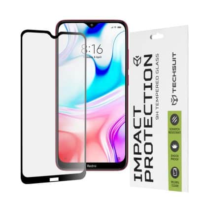Techsuit - 111D Πλήρης Κάλυψη / Full Glue Γυαλί - Xiaomi Redmi 8 / Redmi 8A - Μαύρο