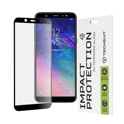 Techsuit - 111D Πλήρης Κάλυψη / Full Glue Γυαλί - Samsung Galaxy A6 2018 - Μαύρο