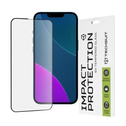 Techsuit - 111D Πλήρης Κάλυψη / Full Glue Γυαλί - iPhone 13 mini - Μαύρο