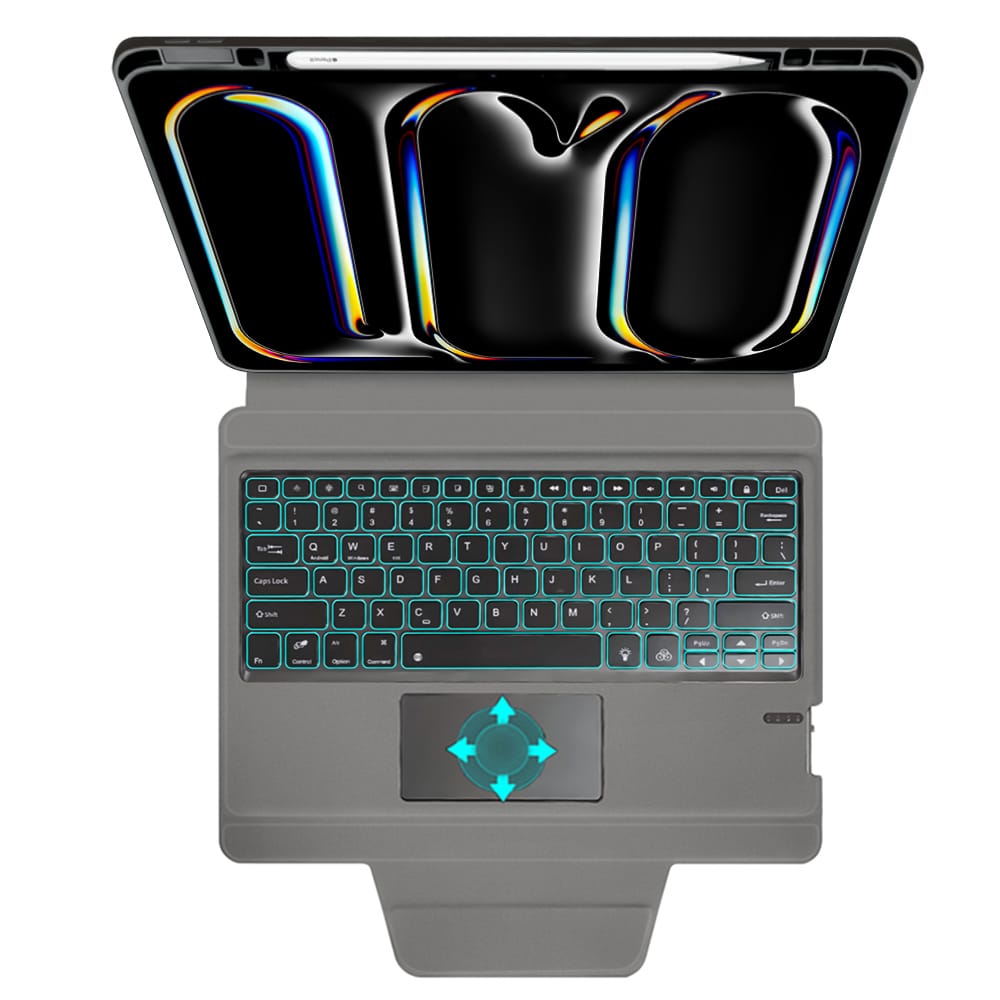 Techsuit - KeyTab Pro + Screen Protector (with RGB Wireless Keyboard/Stylus Pen Holder) - iPad Pro 13 (2024) - Black - Image 4