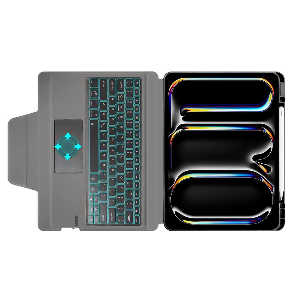 Techsuit - KeyTab Pro + Screen Protector (with RGB Wireless Keyboard/Stylus Pen Holder) - iPad Pro 13 (2024) - Black - Image 2