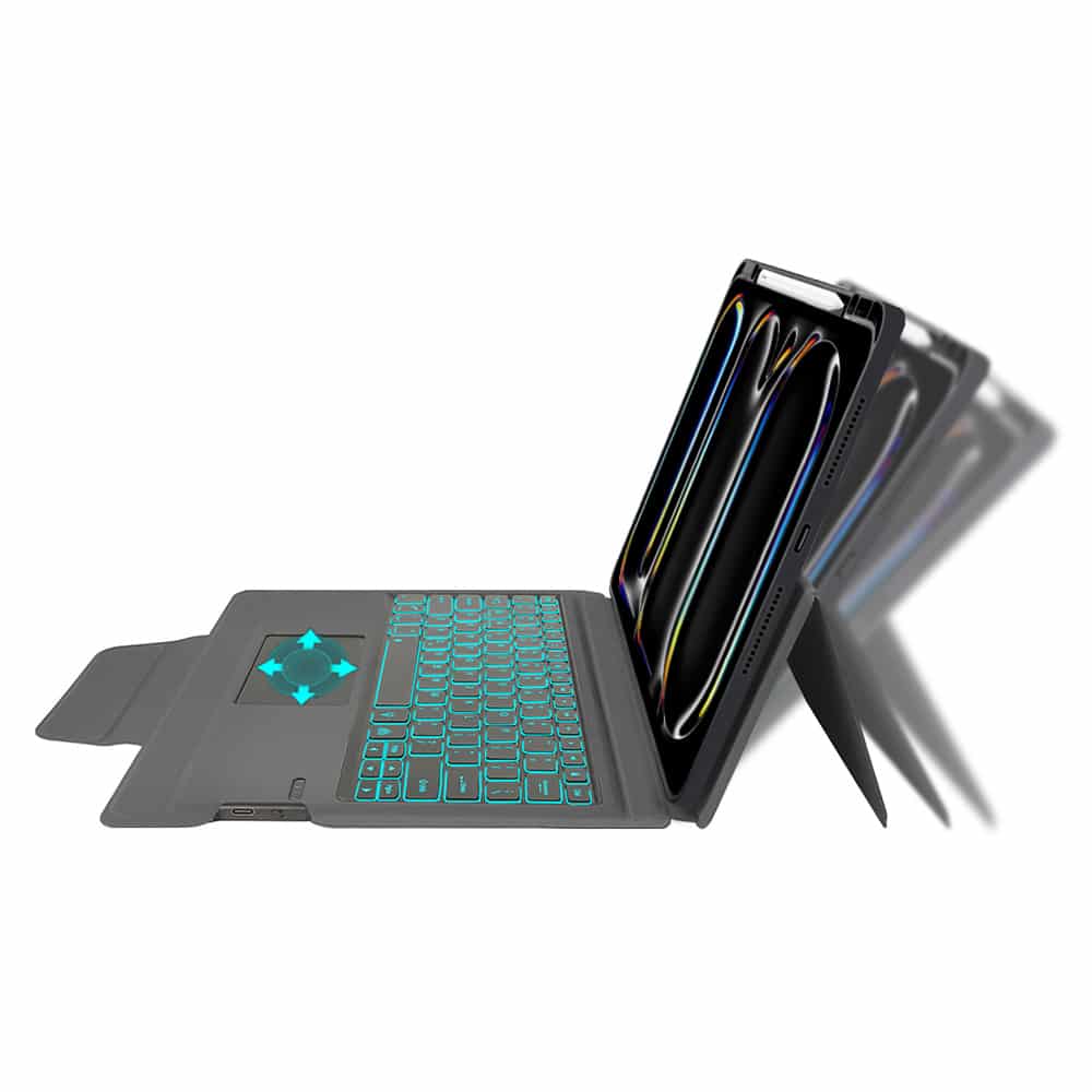 Techsuit - KeyTab Pro + Screen Protector (with RGB Wireless Keyboard/Stylus Pen Holder) - iPad Pro 13 (2024) - Black - Image 3