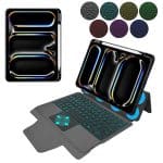 Techsuit - KeyTab Pro + Screen Protector (with RGB Wireless Keyboard/Stylus Pen Holder) - iPad Pro 11 (2024) - Black