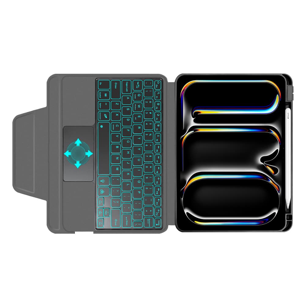 Techsuit - KeyTab Pro + Screen Protector (with RGB Wireless Keyboard/Stylus Pen Holder) - iPad Pro 11 (2024) - Black - Image 3