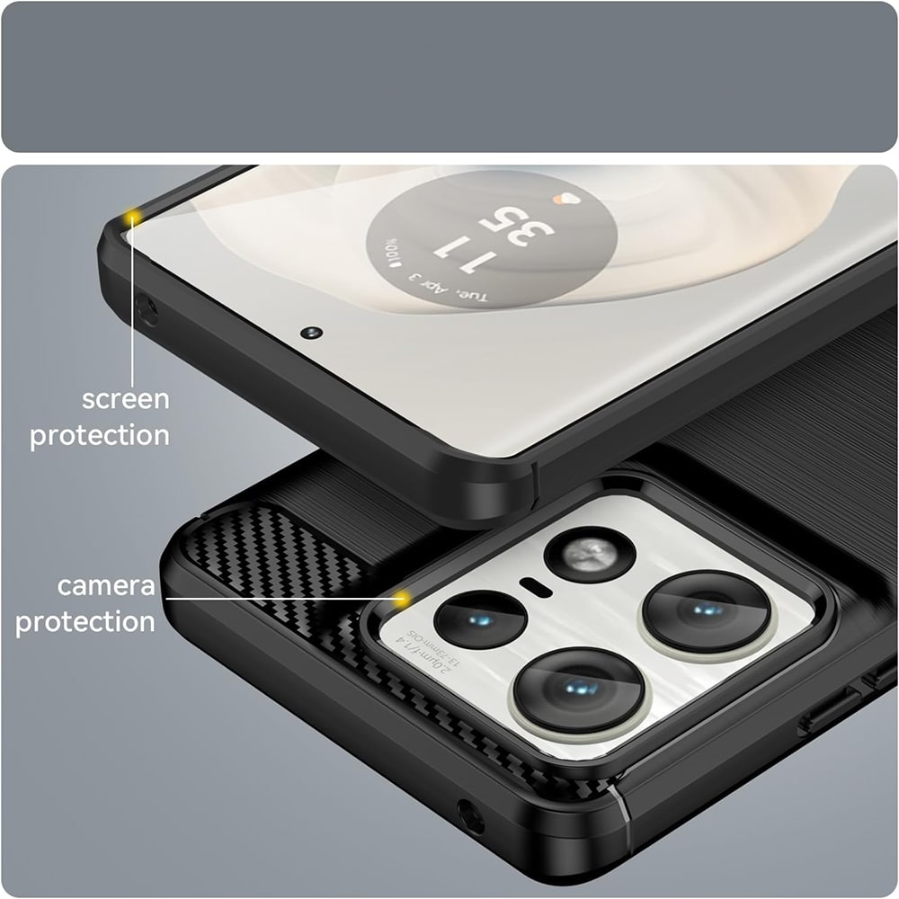 Techsuit Carbon Silicone - θήκη για Motorola Edge 50 Ultra - Μπλε - Image 4