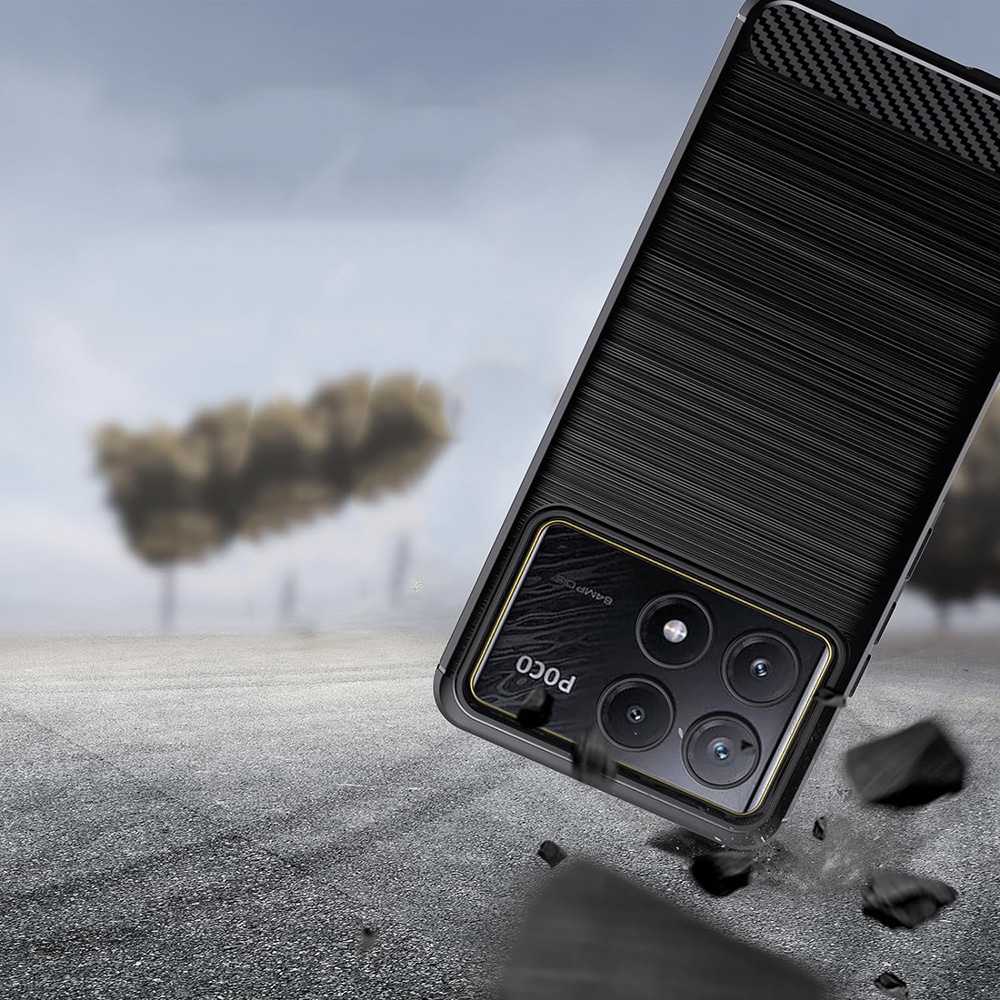 Techsuit Carbon Silicone - θήκη για Xiaomi Poco F6 Pro - Μπλε - Image 3