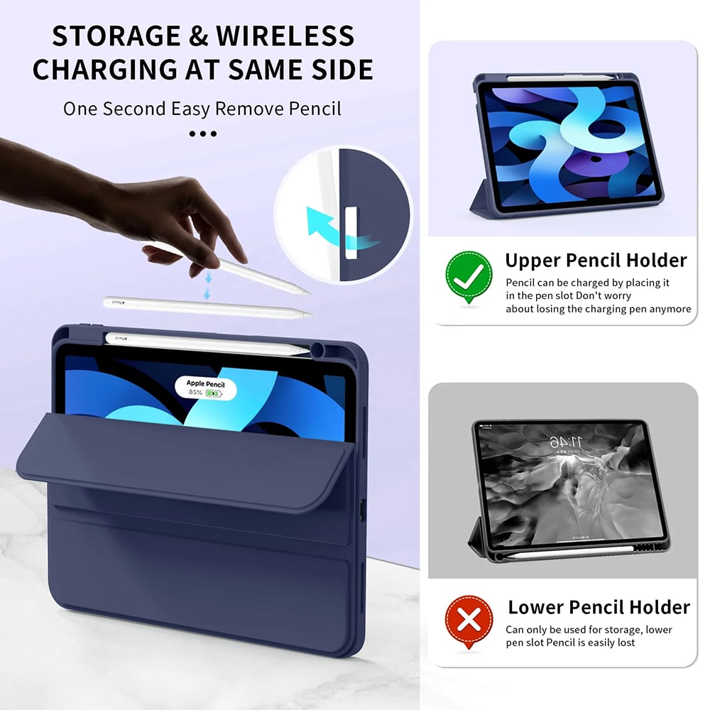 Techsuit - Flex Trifold (with Pencil Holder) - iPad Air 11 (2024) / Air 11 (2025) - Sky Blue - Image 4