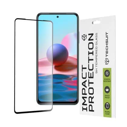 Techsuit - 111D Πλήρης Κάλυψη / Full Glue Γυαλί - Xiaomi Redmi Note 10 4G / Note 10S / Poco M5s - Μαύρο