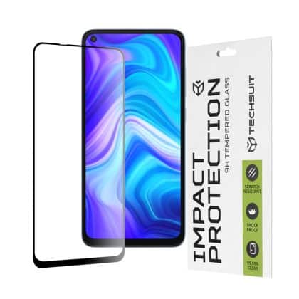 Techsuit - 111D Πλήρης Κάλυψη / Full Glue Γυαλί - Xiaomi Redmi Note 9 / Redmi 10X 4G - Μαύρο