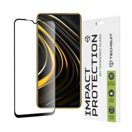 Techsuit - 111D Πλήρης Κάλυψη / Full Glue Γυαλί - Xiaomi Poco M3 / Redmi 9 Power / Redmi 9T - Μαύρο