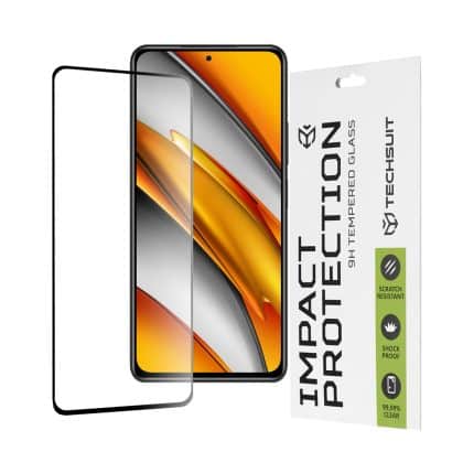 Techsuit - 111D Πλήρης Κάλυψη / Πλήρες Γυαλί με Κόλλα - Xiaomi Mi 11i / Poco F3 - Μαύρο