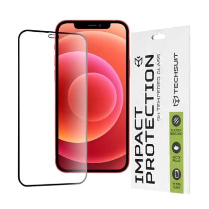Techsuit - 111D Πλήρης Κάλυψη / Πλήρης Κόλλα Γυαλί - iPhone 12 mini - Μαύρο