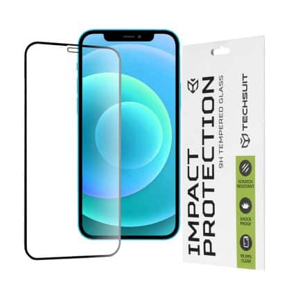 Techsuit - 111D Πλήρης Κάλυψη / Full Glue Γυαλί - iPhone 12 / 12 Pro - Μαύρο
