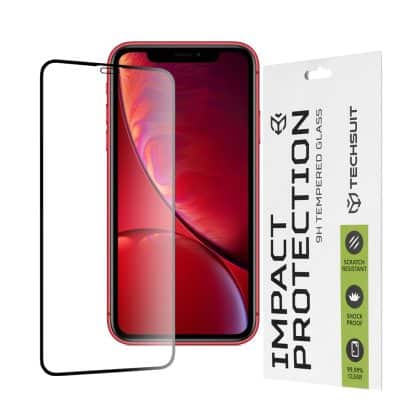 Techsuit - 111D Πλήρης Κάλυψη / Full Glue Γυαλί - iPhone 11 / XR - Μαύρο