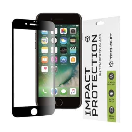 Techsuit - 111D Πλήρης Κάλυψη / Full Glue Γυαλί - iPhone 7 / 8 / SE 2, SE 2020 / SE 3, SE 2022 - Μαύρο