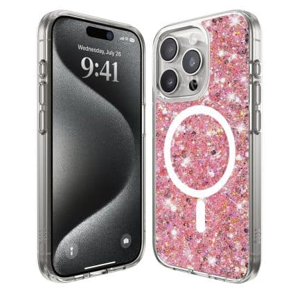 Techsuit Sparkly Glitter MagSafe - θήκη για Apple iPhone 15 Pro - Ροζ