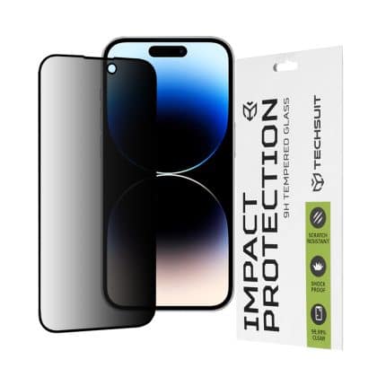 Techsuit - 111D Privacy Full Glue - iPhone 14 Pro - Black