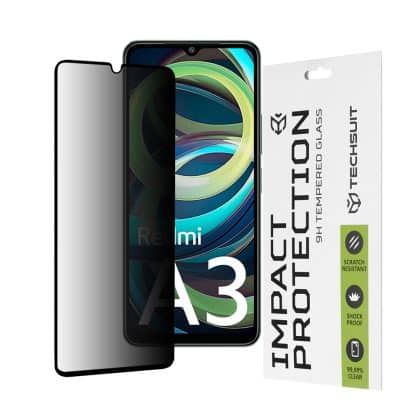 Techsuit - 111D Privacy Full Glue - Xiaomi Redmi A3 / Redmi A3x - Black