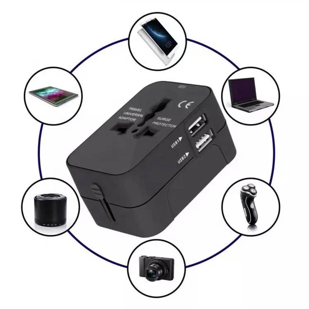 Techsuit - Προσαρμογέας Ταξιδίου (HHT202) - 2 x USB, EU, UK, AUS, US - Μαύρο - Image 7