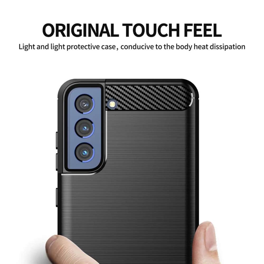 Techsuit Carbon Silicone - θήκη για Samsung Galaxy S21 - Μαύρο - Image 2