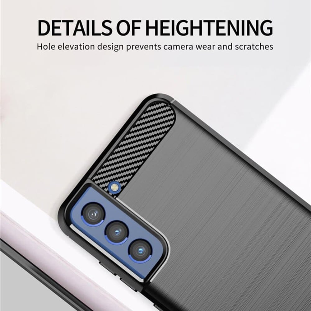 Techsuit Carbon Silicone - θήκη για Samsung Galaxy S21 - Μαύρο - Image 3