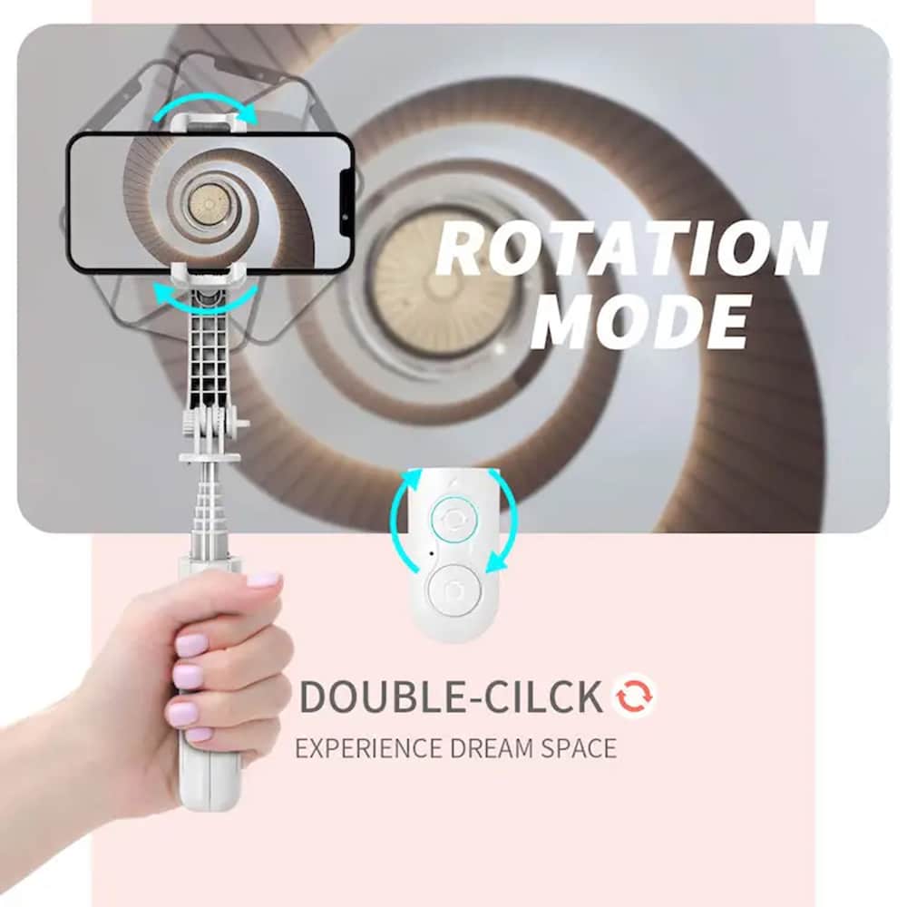 Techsuit - Mini Selfie Stick (L08Mini) - Stable Gimbal/Tripod with Removable Wireless Remote, 360 Rotation Head, 70cm - Black - Image 3